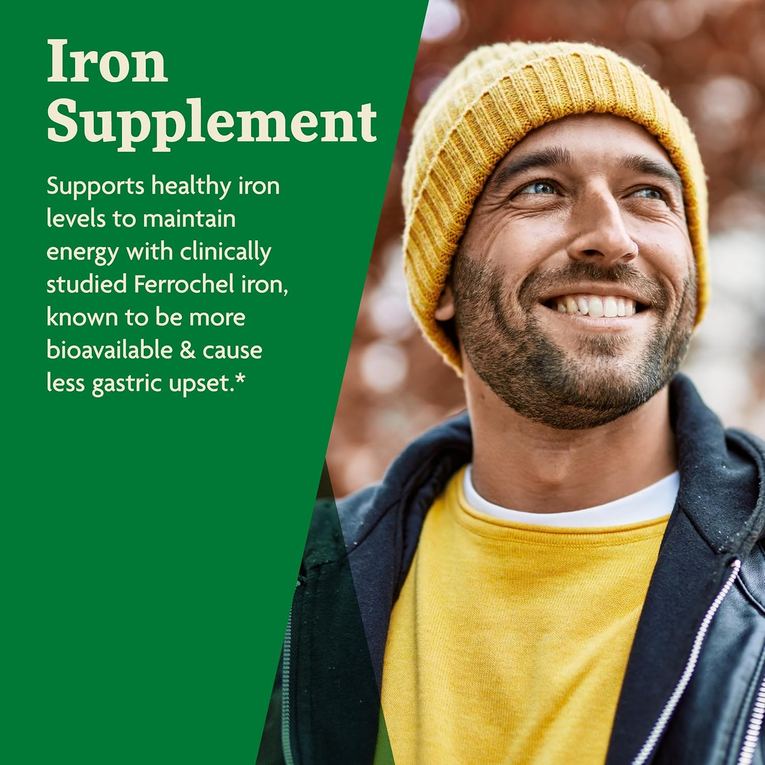 Vegan Iron Supplement with Herbs for Healthy Energy Support - Non-GMO, Gluten-Free, Soy-Free - 120 Liquid Capsules