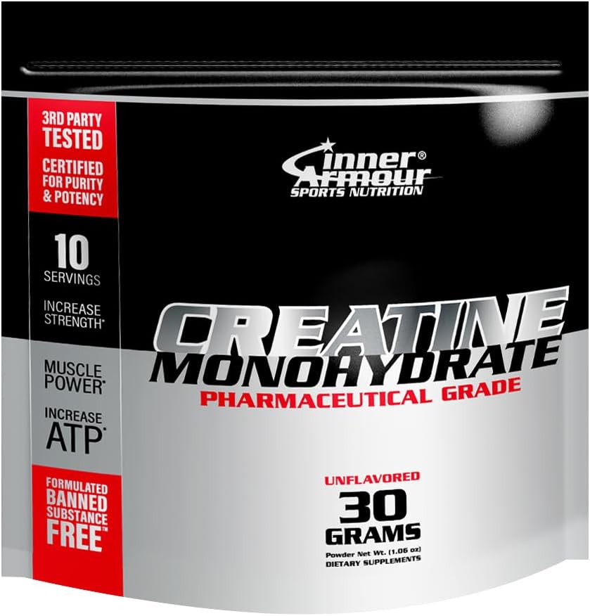 Vegan Keto-Friendly Creatine Monohydrate Powder for Muscle Strength and Endurance - Fast Dissolving, Flavor-Free - 30g, 10 Servings