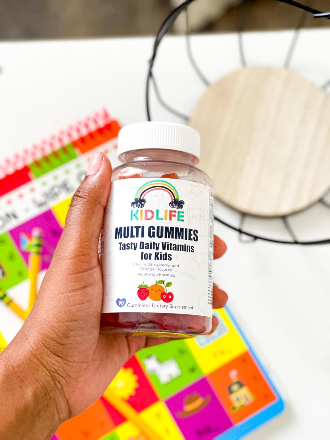 Vegan Kids Daily Gummy Vitamins for Immune Support - 90 Count Soft and Tasty Essentials