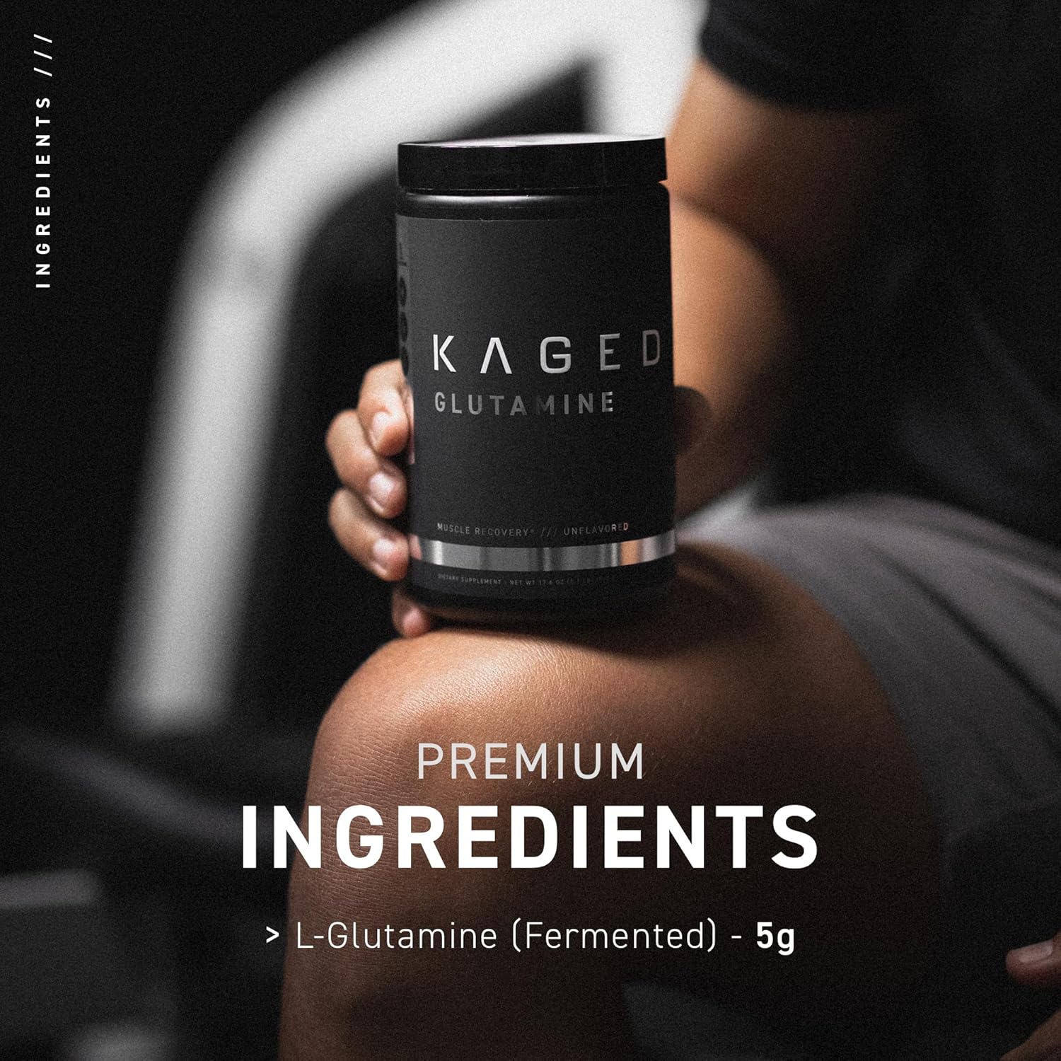 Vegan L-Glutamine Powder for Muscle Recovery, Post-Workout Support - 500g, Unflavored, Banned-Substance Free - 100 Servings