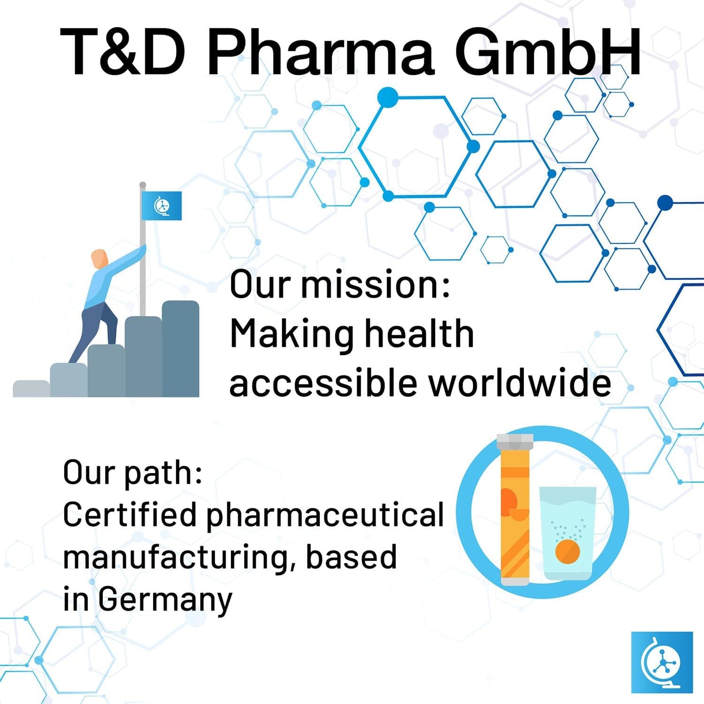 Vegan Lemon Lime Effervescent Calcium + Vitamin C Tablets - 100 Count - Made in Germany