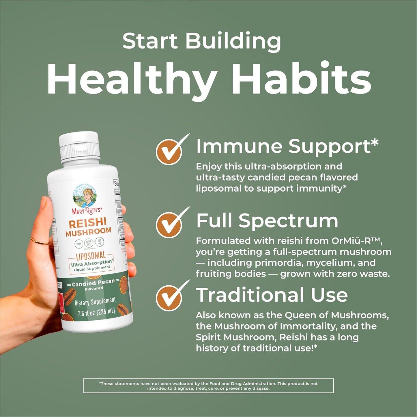 Vegan Liposomal Cordyceps & Reishi Mushroom Vitamins for Immunity & Skin, Maple Spice & Candied Pecan Flavors | Clean Label Project Verified | Non-GMO & Gluten-Free