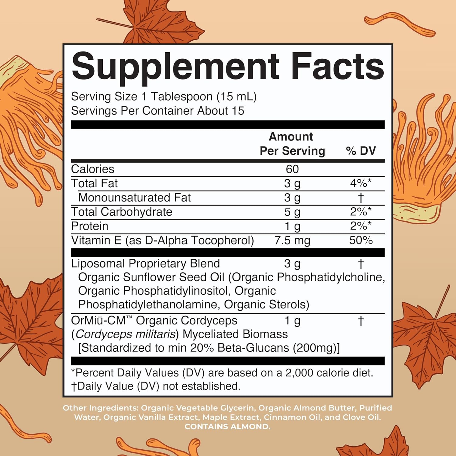 Vegan Liposomal Cordyceps & Reishi Mushroom Vitamins for Immunity & Skin, Maple Spice & Candied Pecan Flavors | Clean Label Project Verified | Non-GMO & Gluten-Free