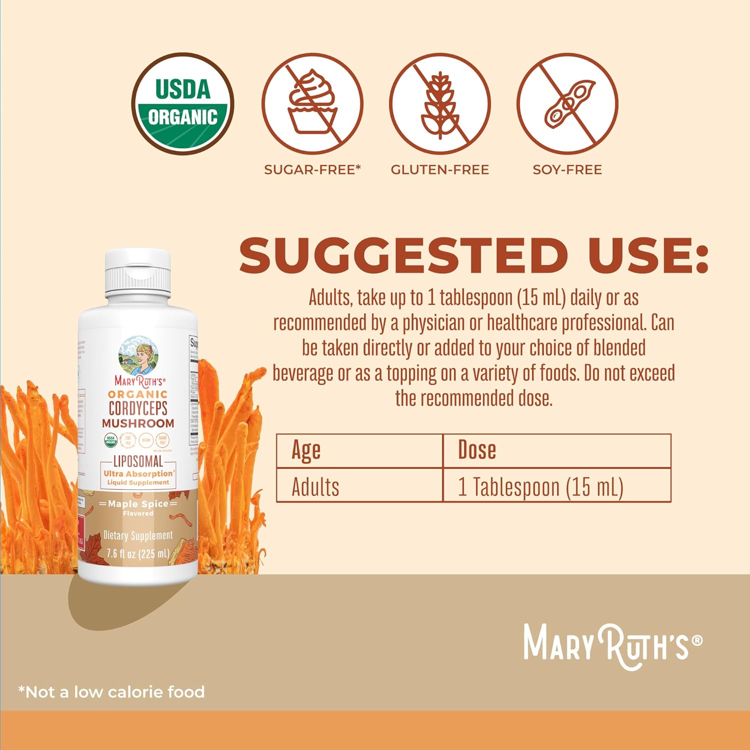 Vegan Liposomal Cordyceps & Reishi Mushroom Vitamins for Immunity & Skin, Maple Spice & Candied Pecan Flavors | Clean Label Project Verified | Non-GMO & Gluten-Free