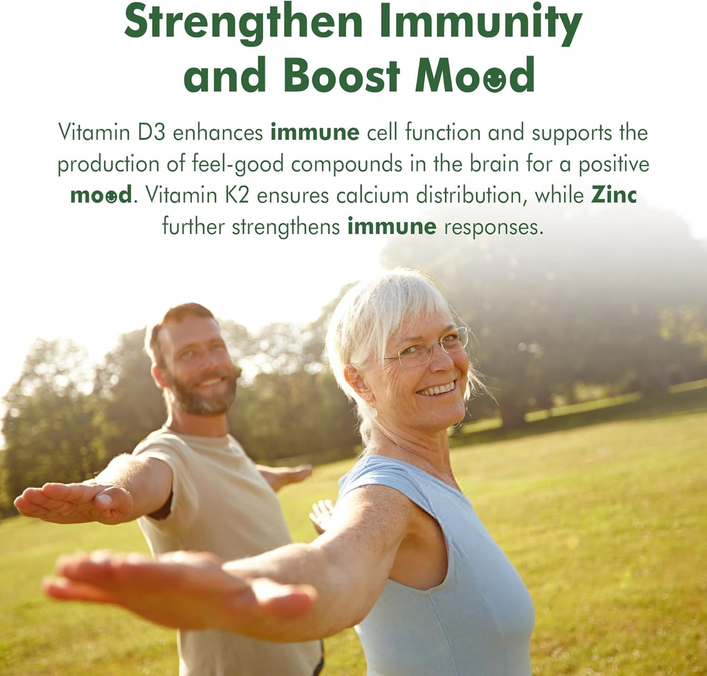 Vegan Liposomal Vitamin D3 with K2, Turmeric, MCT Oil, Magnesium & Zinc - 120 Capsules for Bone Health & Immune Support