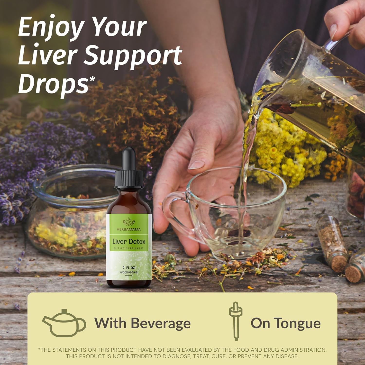 Vegan Liver Detox Tincture with Milk Thistle & Dandelion Root - Alcohol & Sugar-Free Cleanse Drops - Non-GMO Liver Support Supplement, 42-Day Supply