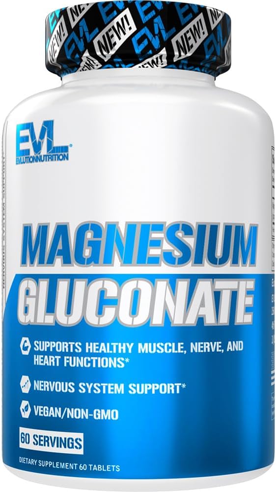 Vegan Magnesium Gluconate Supplement for Muscle, Nerve, and Heart Health - Non-GMO - 60 Servings