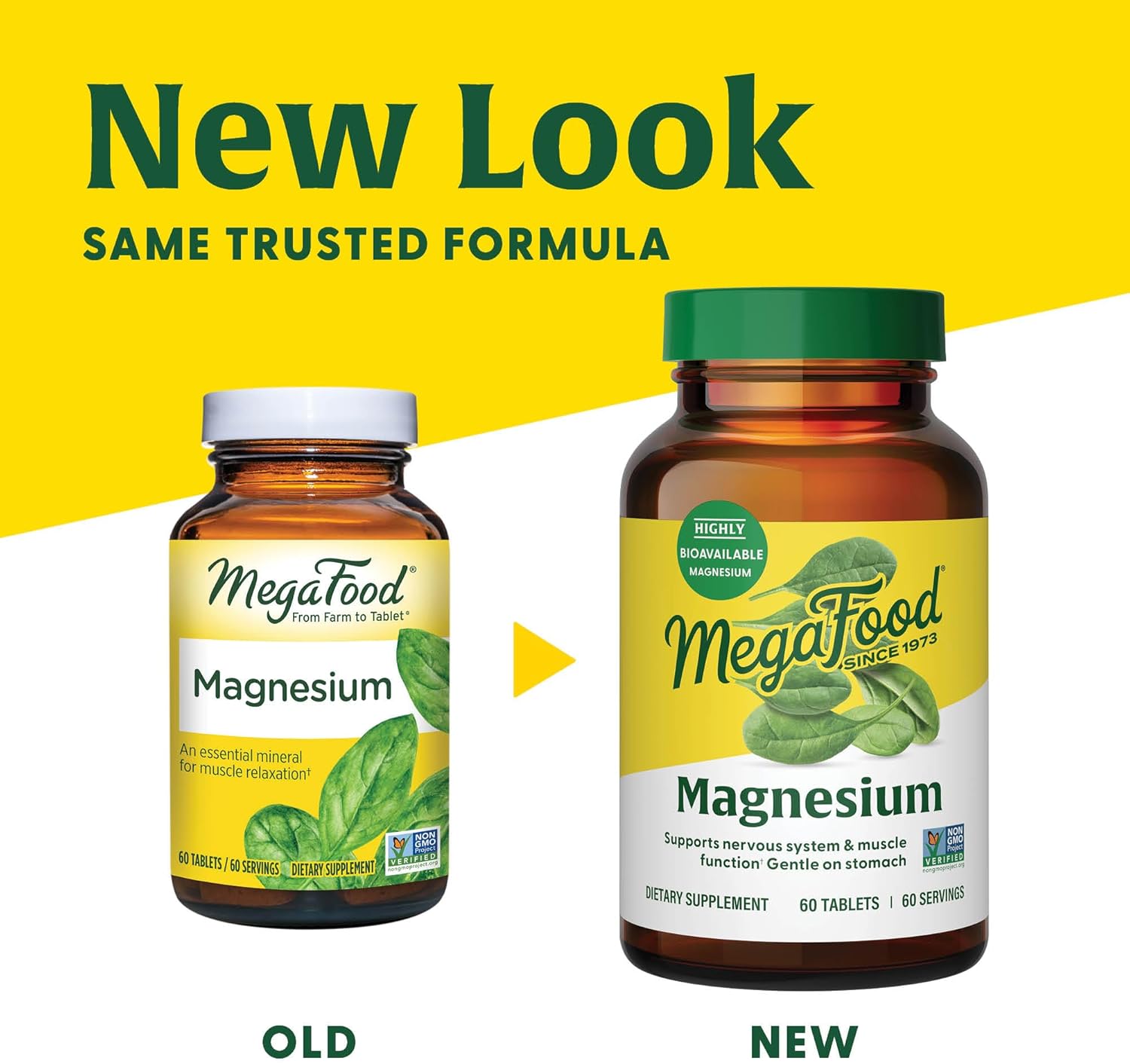 Vegan Magnesium Glycinate Supplement for Heart & Nervous System - Non-GMO, Gluten-Free, Kosher - 60 Tablets