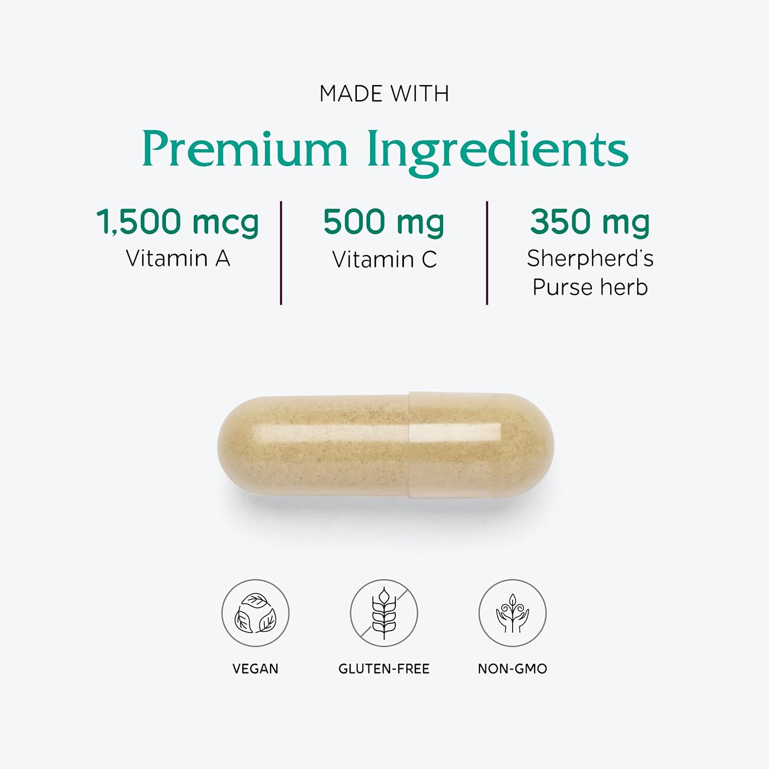 Vegan Menstrual Flow Support Capsules - Vitanica Slow Flow, 60 Count