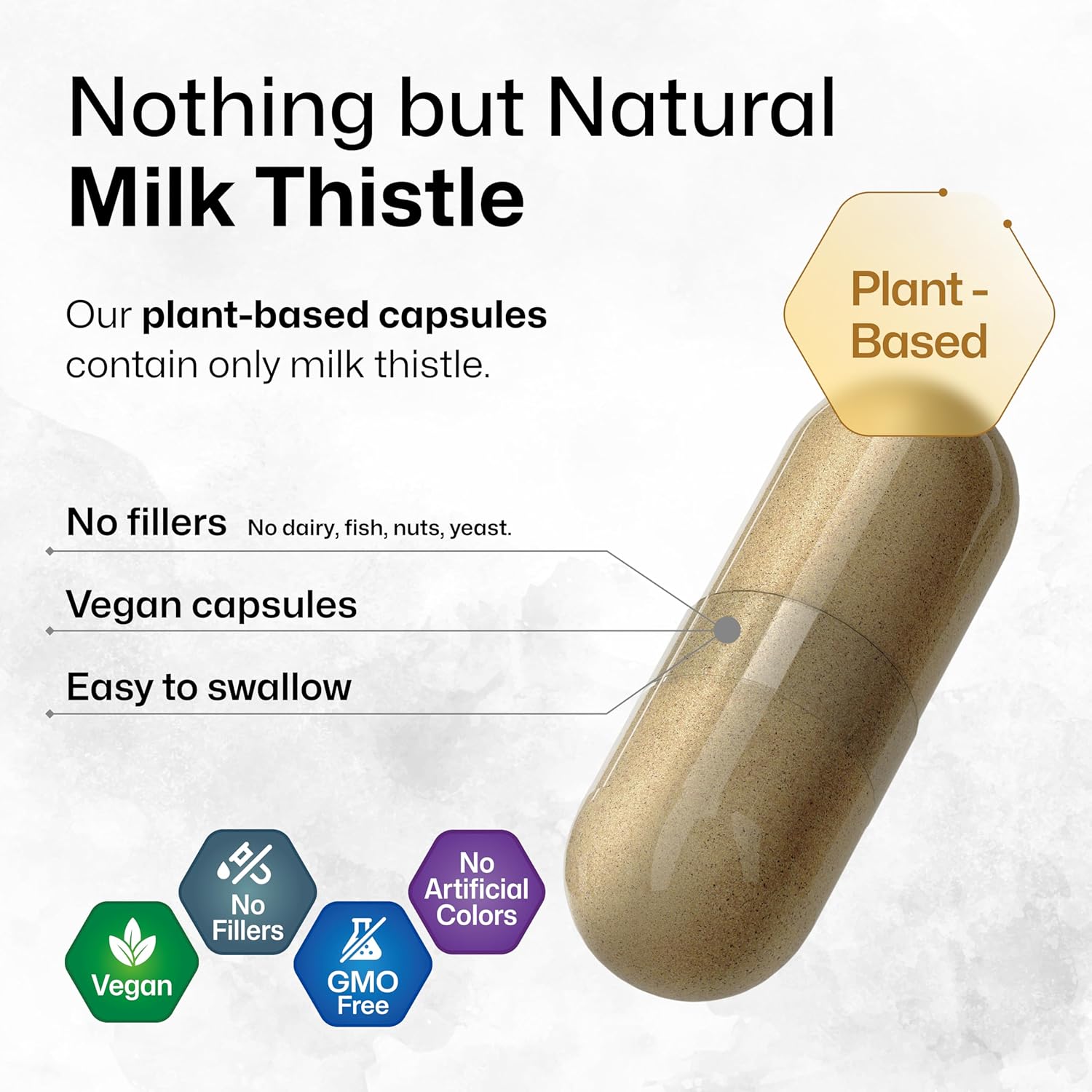 Vegan Milk Thistle Capsules 1400mg - 250 Count - Liver Detox & Cleanse Supplement - Non GMO Silymarin Capsules - Herbal Liver Support