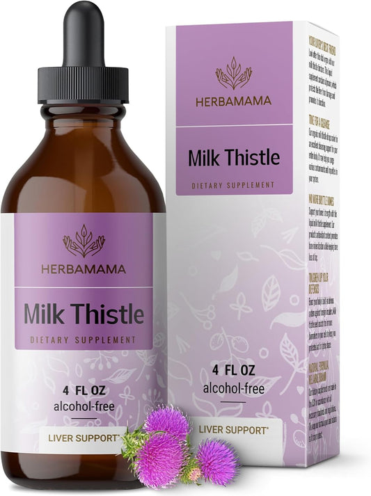 Vegan Milk Thistle Liver Detox Drops - Non-GMO Liver Cleanse Support Supplement - Alcohol & Sugar-Free Tincture, 56-Day Supply