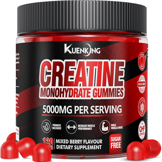 Vegan Mixed Berry Creatine Gummies - 5g Creatine per Gummy for Recovery & Performance - 120 ct