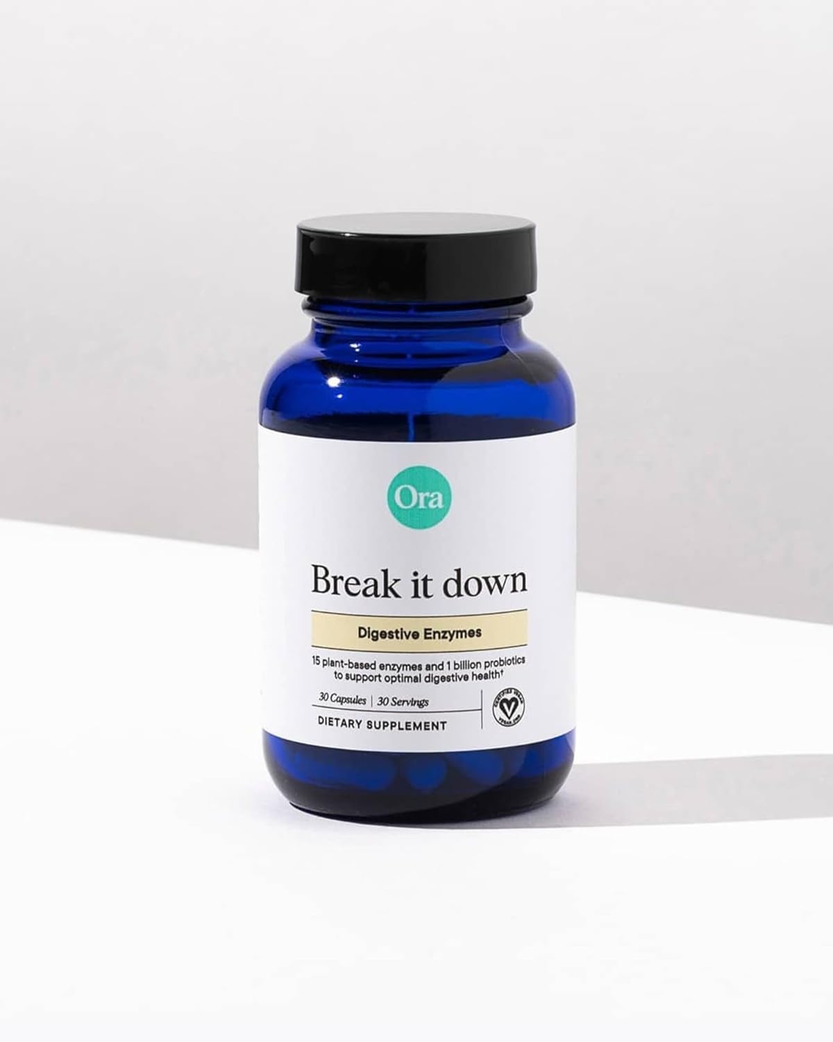 Vegan Multi-Enzyme Supplement with Probiotics for Digestion and Gut Health - Gluten Free, Bloating, Constipation, Gas Relief - 30 Capsules