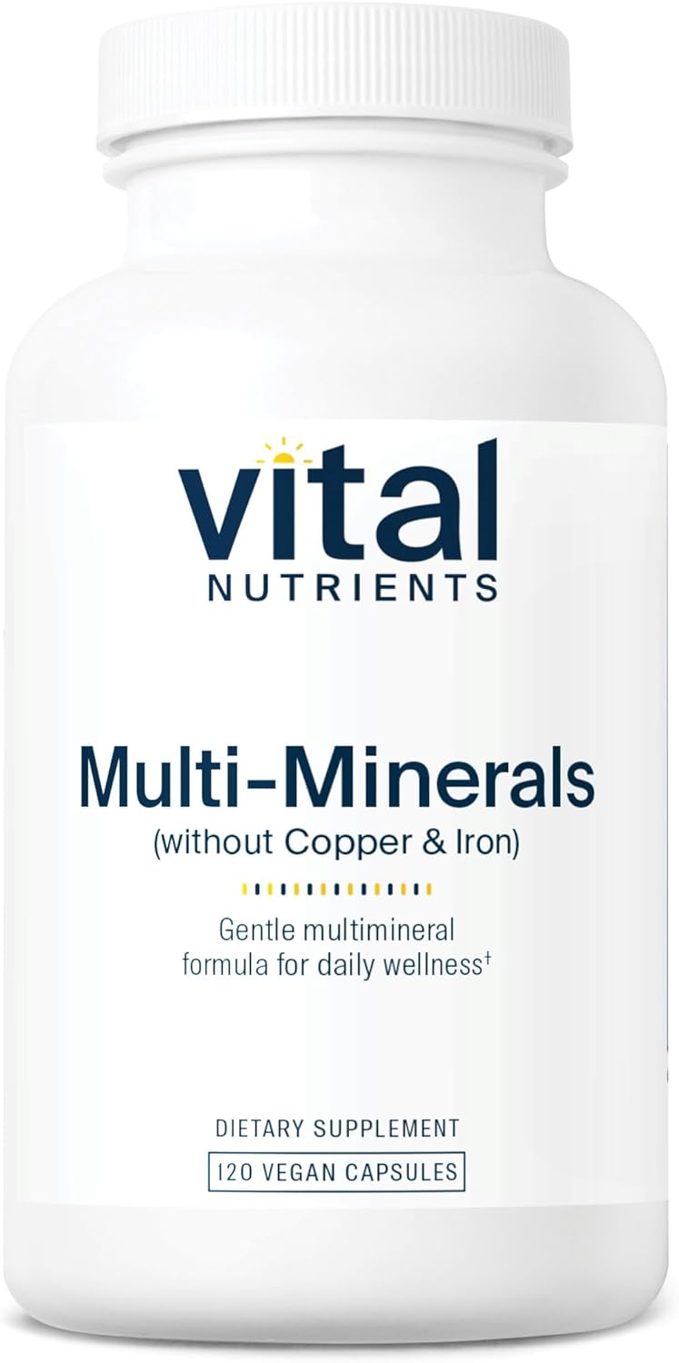 Vegan Multi-Mineral Supplement with Citrate/Malate Formula, No Copper or Iron - 120 Capsules, Non-GMO, Gluten, Dairy, Soy Free