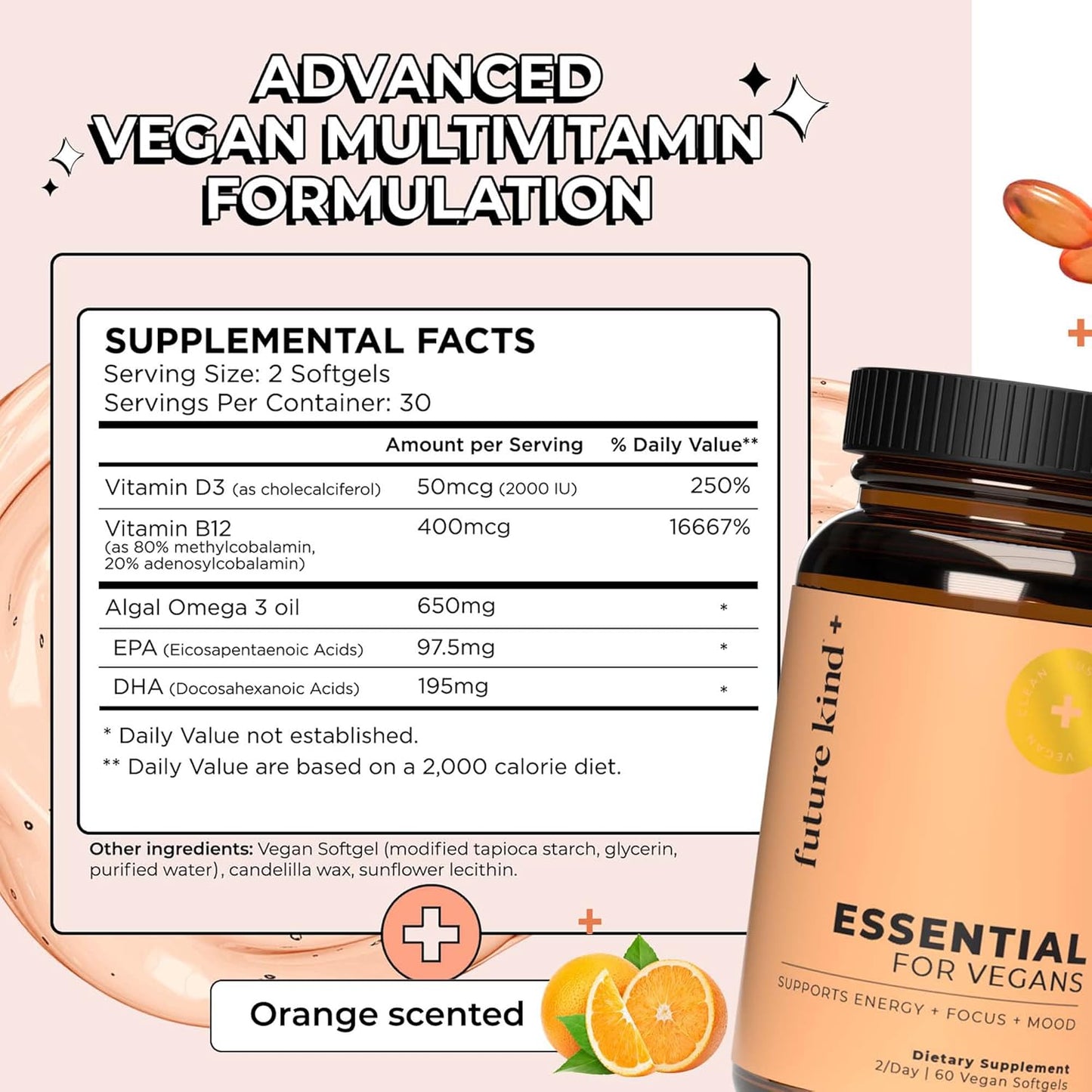Vegan Multivitamin Bundle with B12, Omega 3, and Vitamin D3 - Complete 42 Vitamin Supplement for Men and Women