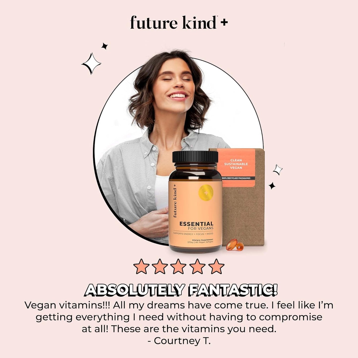 Vegan Multivitamins & Collagen Booster Bundle for Skin, Hair, and Nail Health | B12, Omega 3, Vitamin D3 | Best Sellers for Women and Men by Future Kind