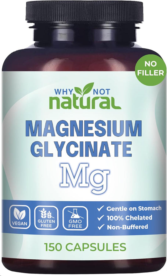 Vegan Natural Magnesium Glycinate Capsules 500mg - Pure & Filler-Free Sleep Aid Supplement