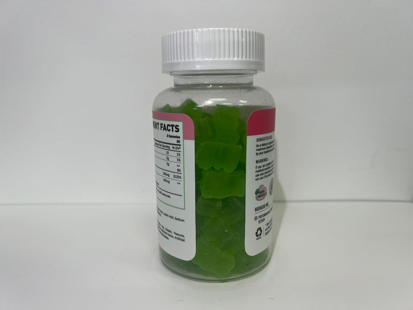 Vegan Niacinamide & Resveratrol Gummies 500mg - Chewable Vitamin B3 Supplement, Apple Flavor - 60 Count