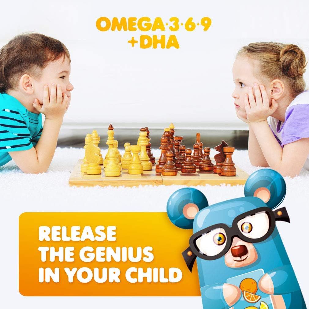 Vegan Omega 3 Gummies for Kids and Toddlers - Brain and Heart Health Support (90 Count), Fish Oil Free