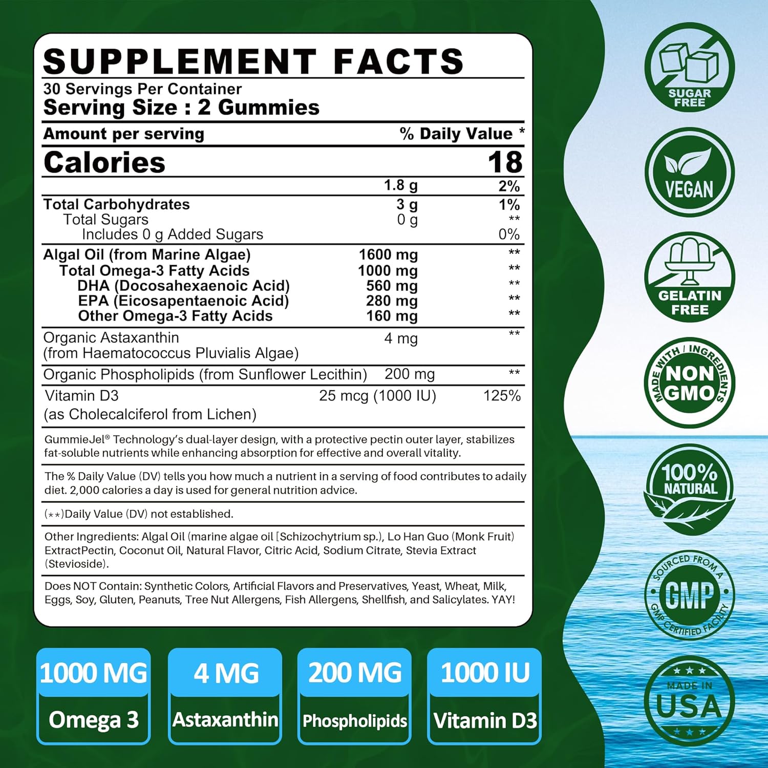 Vegan Omega 3 Gummies with GABA Sugar Free Bundle - 3 Pack
