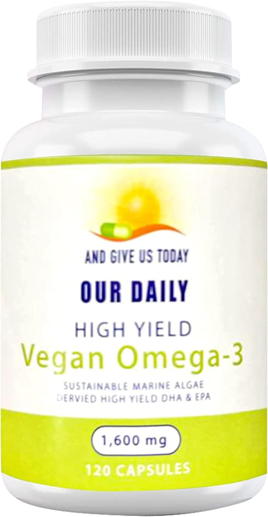Vegan Omega-3 Supplement for Eye Health & Wellness - Plant-Based DHA & EPA Fatty Acids - Carrageenan Free Softgels - Marine Algal Source