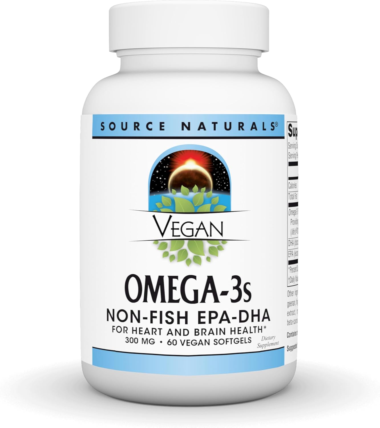 Vegan Omega-3 Supplement for Heart and Brain Health Support - 60 Softgels
