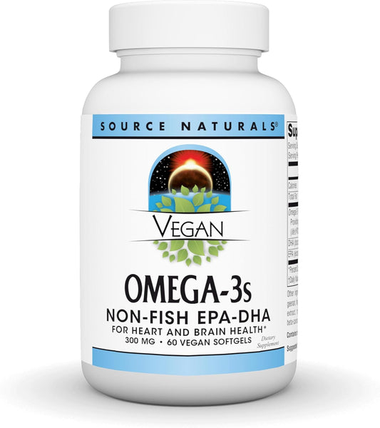 Vegan Omega-3 Supplement for Heart and Brain Health Support - 60 Softgels