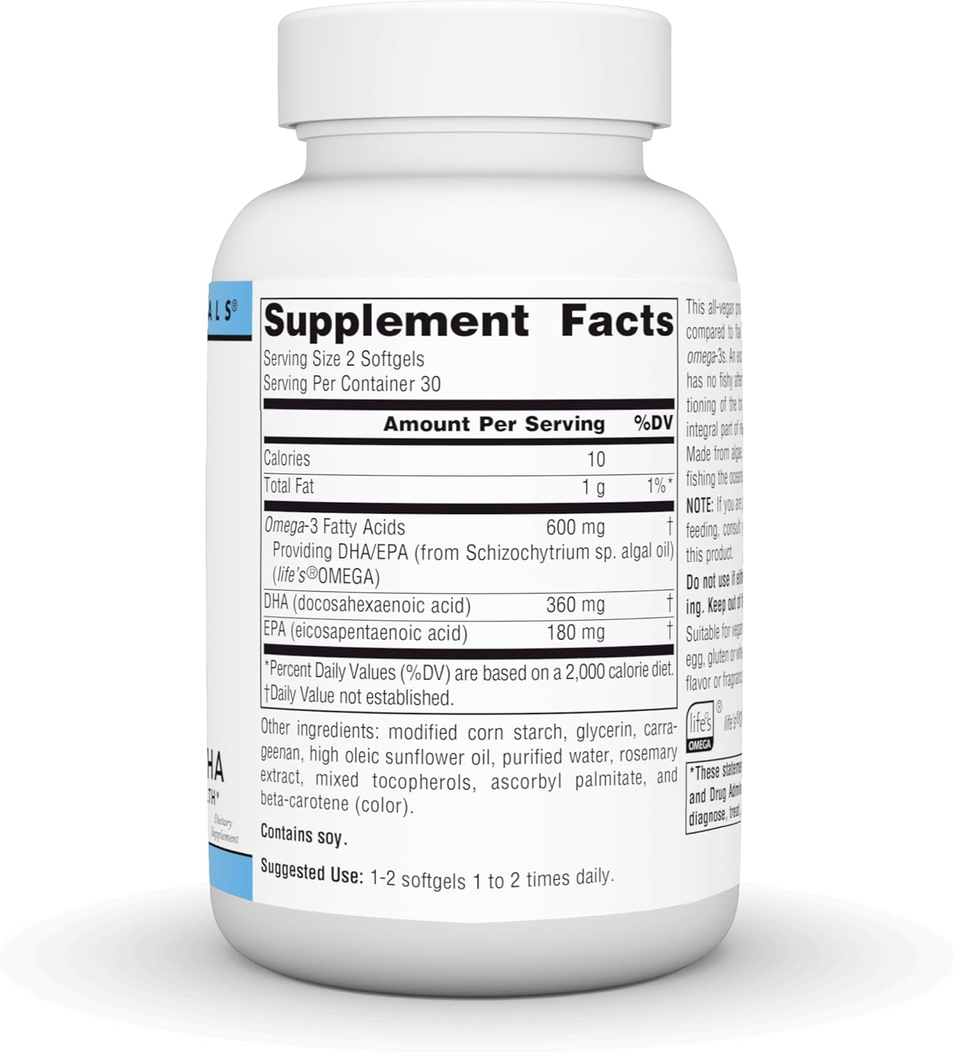 Vegan Omega-3 Supplement for Heart and Brain Health Support - 60 Softgels