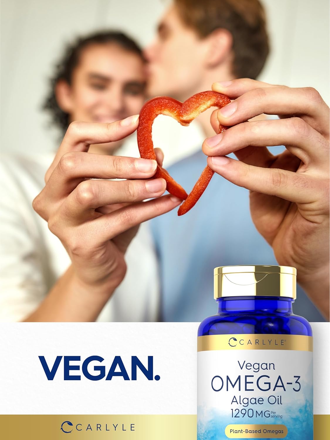 Vegan Omega 3 Supplement from Algae Oil | 1290 mg | 60 Softgels | Plant Based | Non-GMO & Gluten Free by Carlyle