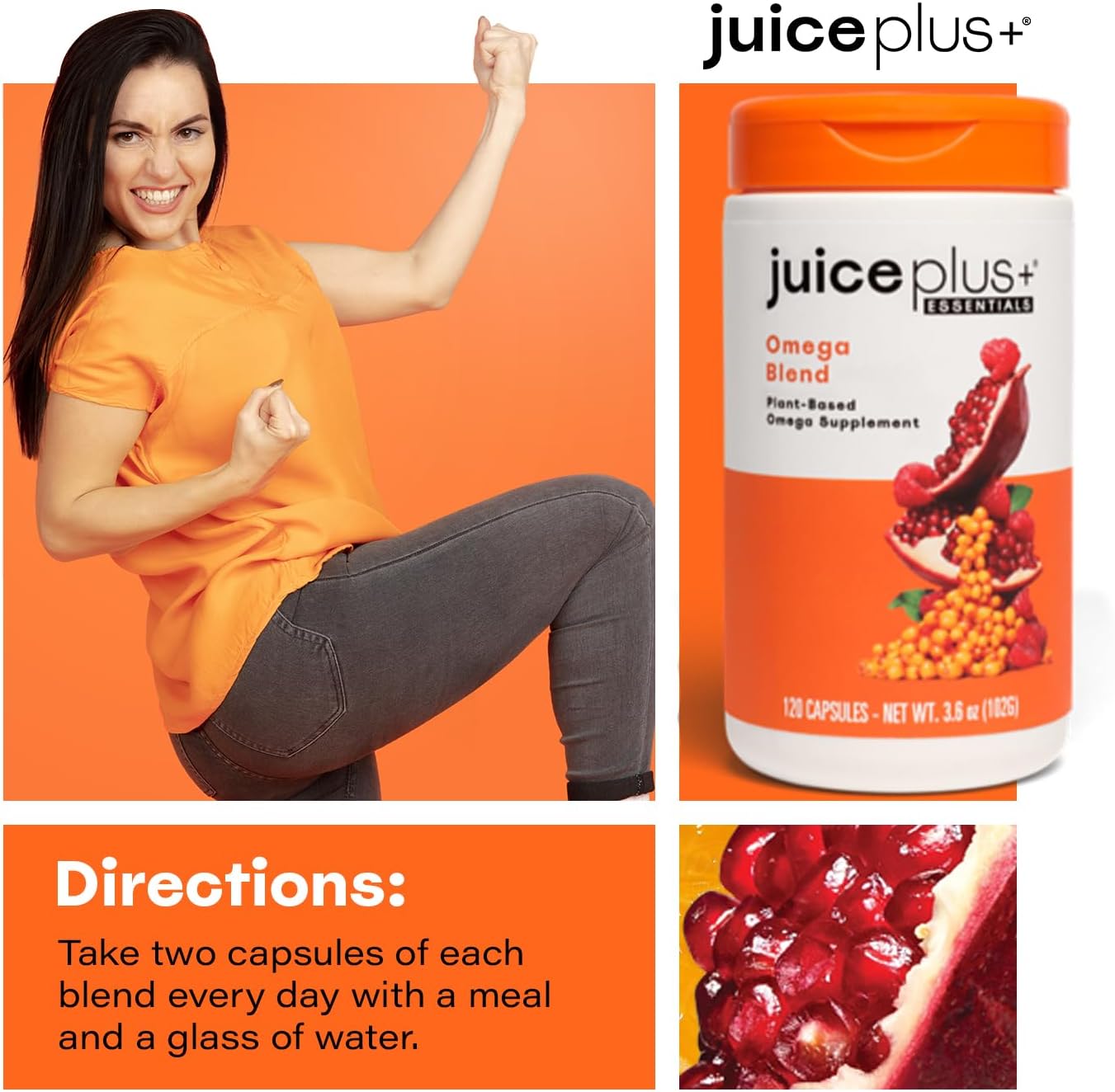 Vegan Omega Blend Capsules with DHA, ALA & EPA - No Fish, No Aftertaste - Algae & Seed Omega 3, 5, 6, 7 & 9 Fatty Acids for Brain & Vision - 120 ct.