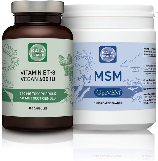 Vegan OptiMSM Supplement Powder with Vitamin E for Joint Health - 400 IU Pure Methylsulfonylmethane MSM Formula