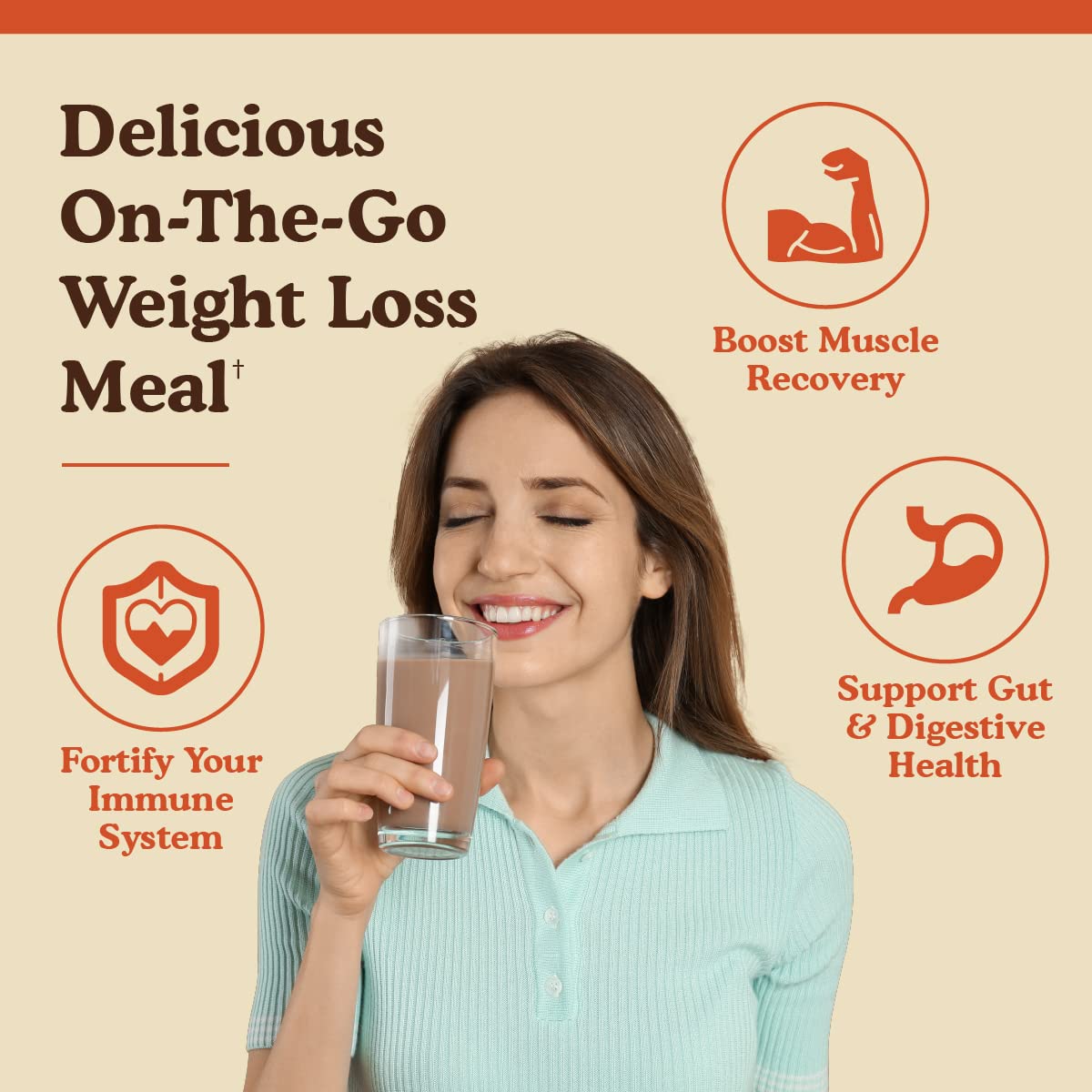Vegan Plant Based Protein Powder Shake with Apple Cider Vinegar and Digestive Enzymes for Men & Women - 21g Protein (15 Servings, Cocoa Cream)