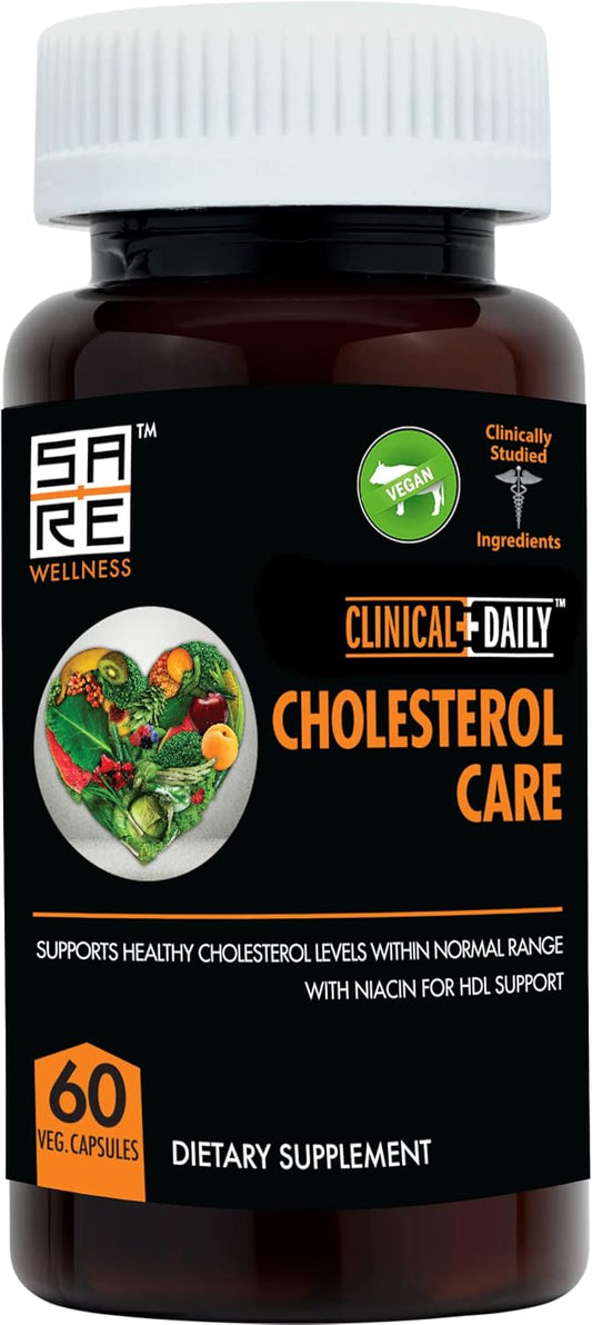 Vegan Plant Sterols Supplement for Daily Cholesterol Support - 60 Capsules with Guggul, Garlic, Niacin for Triglyceride Health