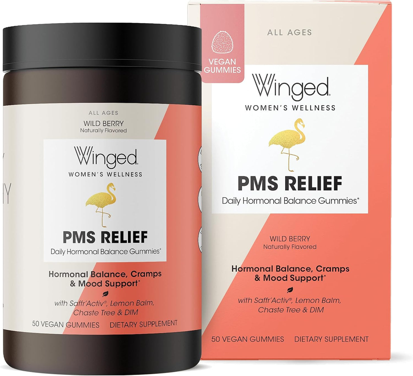 Vegan PMS Relief Gummies - Hormone Balance and Symptom Relief - Daily Dietary Supplement for Women - 50 Count