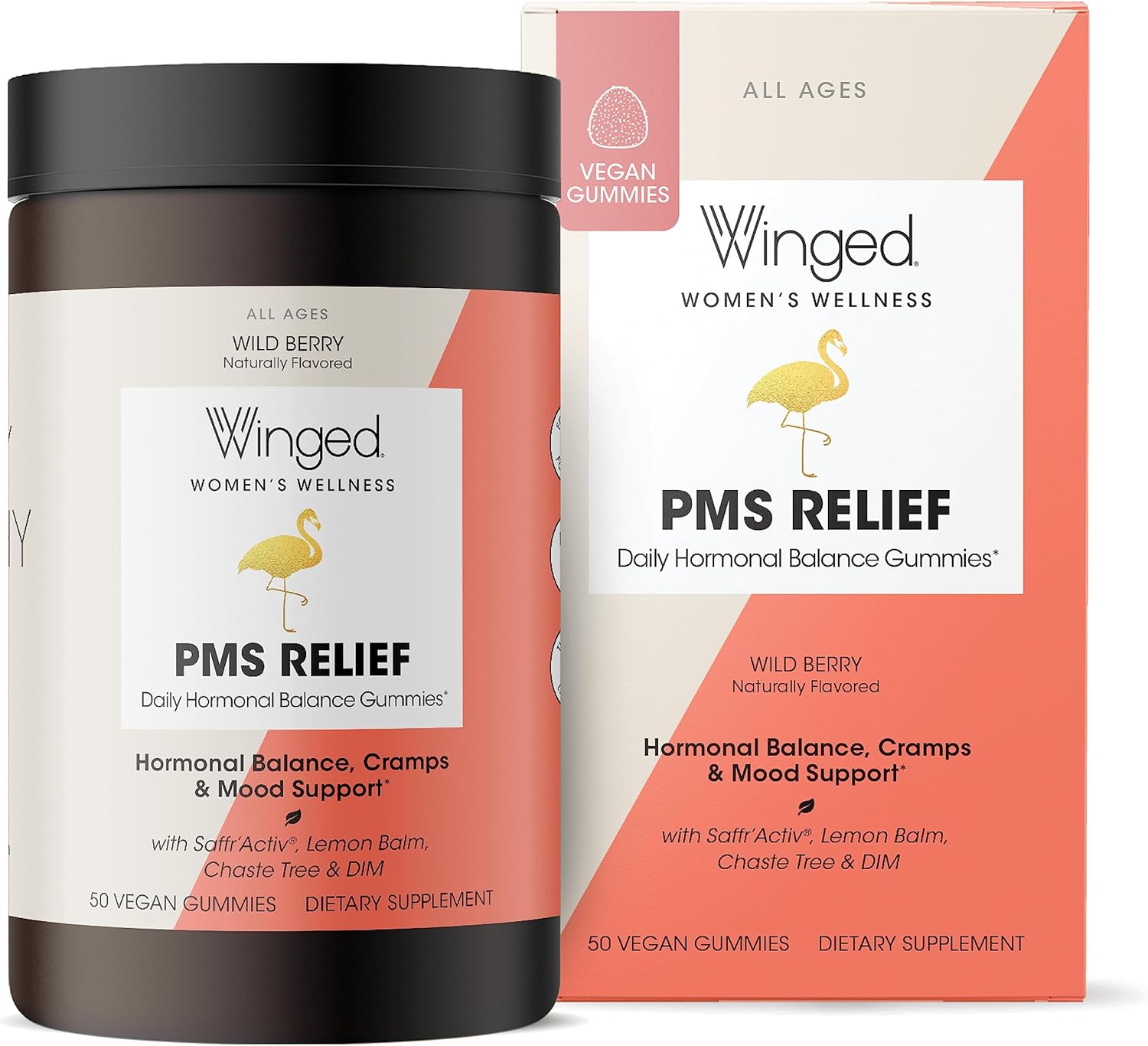 Vegan PMS Relief Gummies - Hormone Balance and Symptom Relief - Daily Dietary Supplement for Women - 50 Count