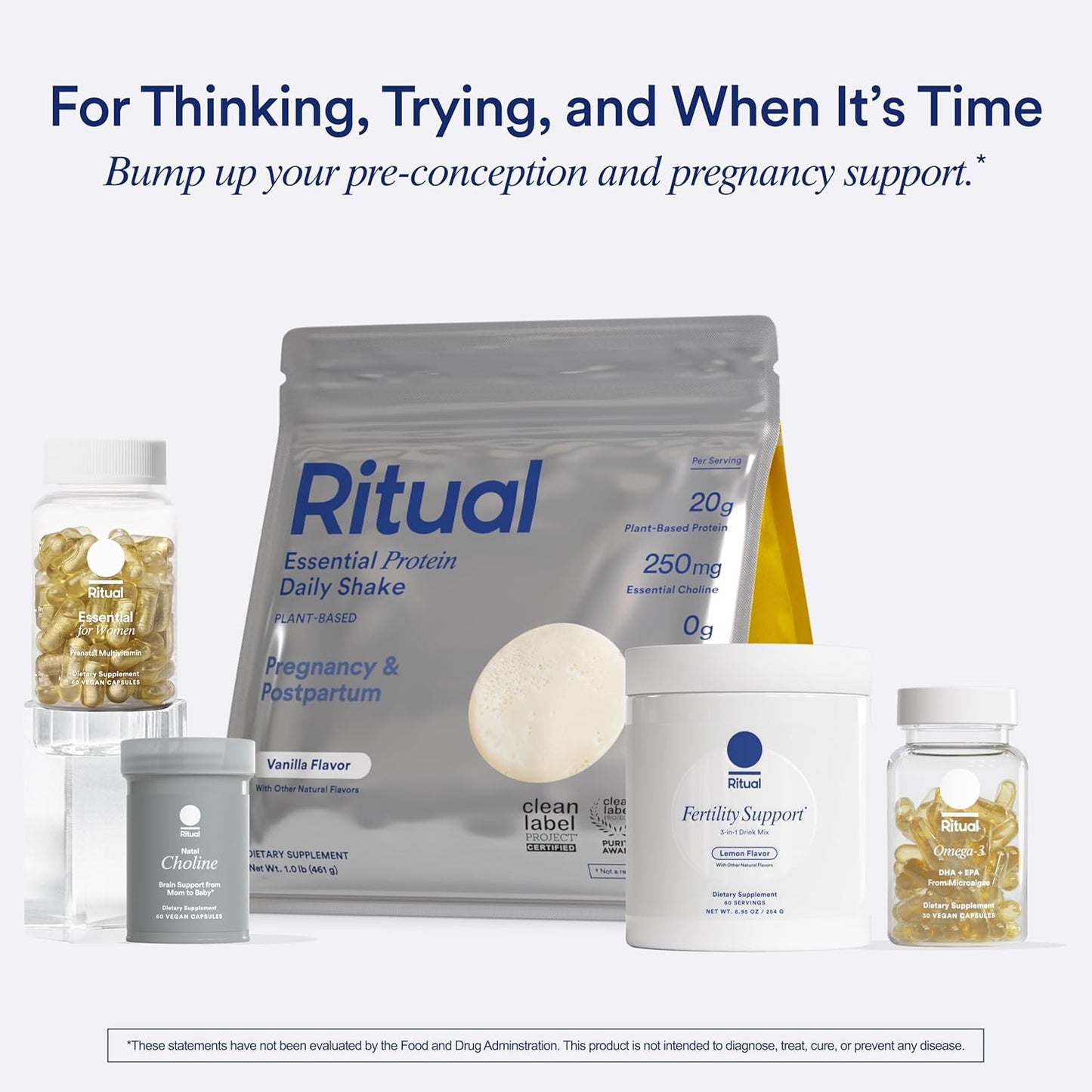 Vegan Preconception Bundle for Women: Prenatal Multivitamin and Fertility Support Supplement with NAC, CoQ10, and Myo-Inositol to Boost Her Health*