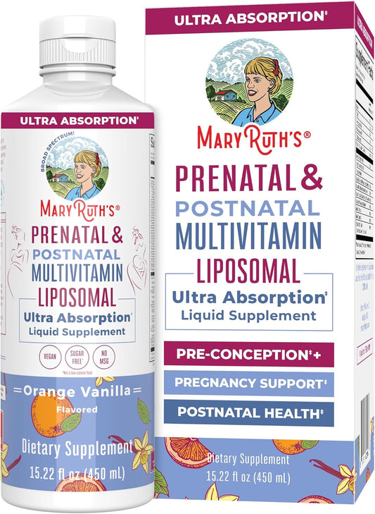 Vegan Prenatal and Postnatal Multivitamin for Women by MaryRuth Organics - Sugar Free, Non-GMO, Gluten Free - Formulated for Pre-Conception, Pregnancy, and Nursing - 30 Servings