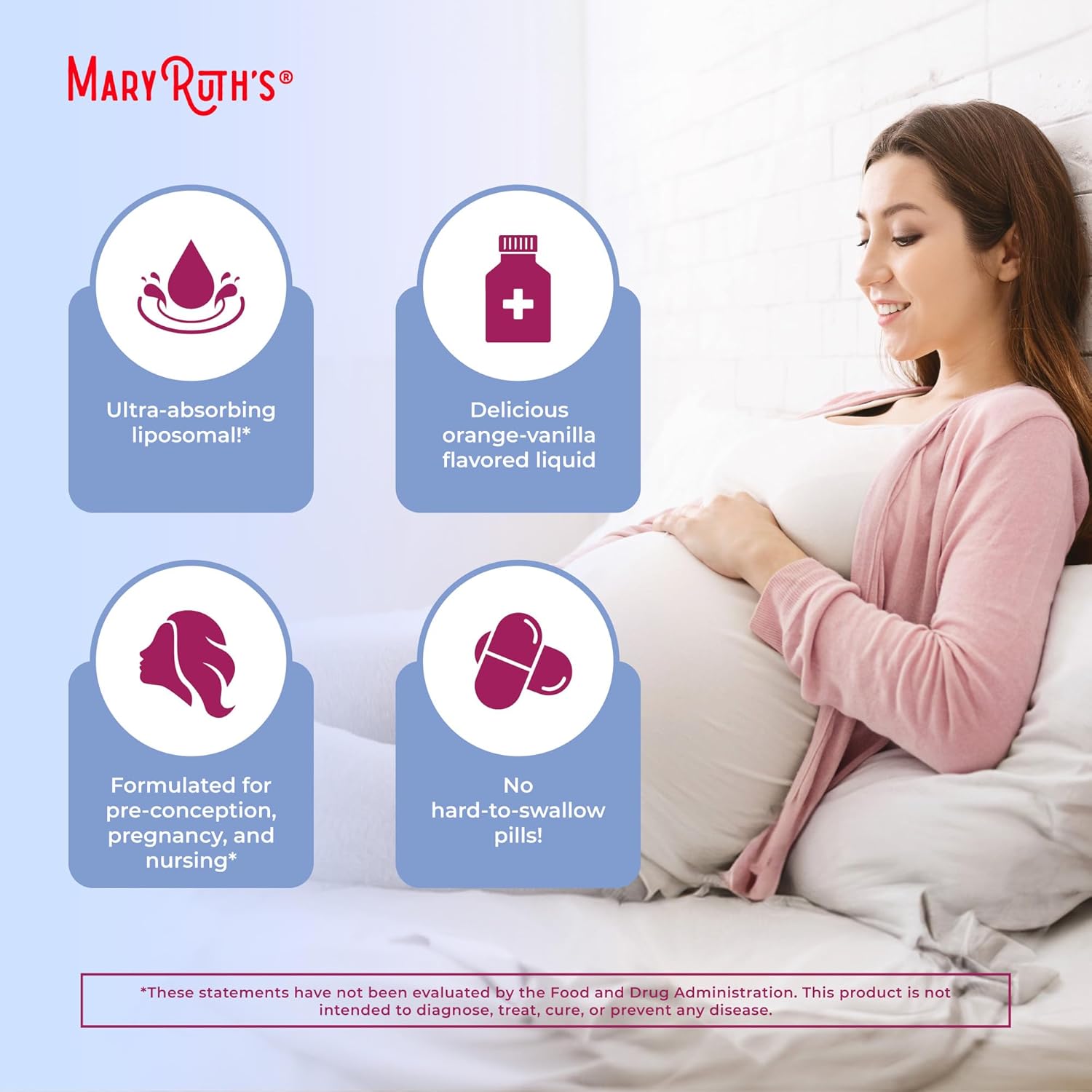 Vegan Prenatal and Postnatal Multivitamin for Women by MaryRuth Organics - Sugar Free, Non-GMO, Gluten Free - Formulated for Pre-Conception, Pregnancy, and Nursing - 30 Servings