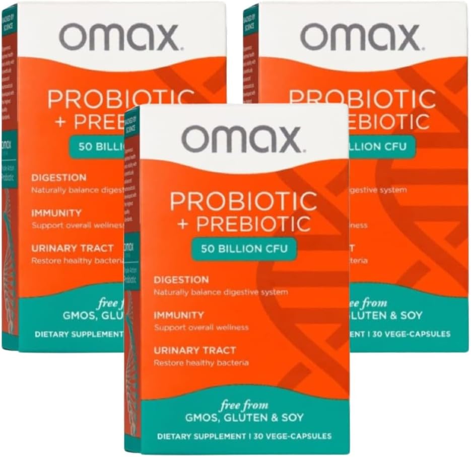 Vegan Probiotic + Prebiotic Supplement Pills with 50 Billion CFU, 10 Strains, Dairy-Free (90 Vege-Capsules)