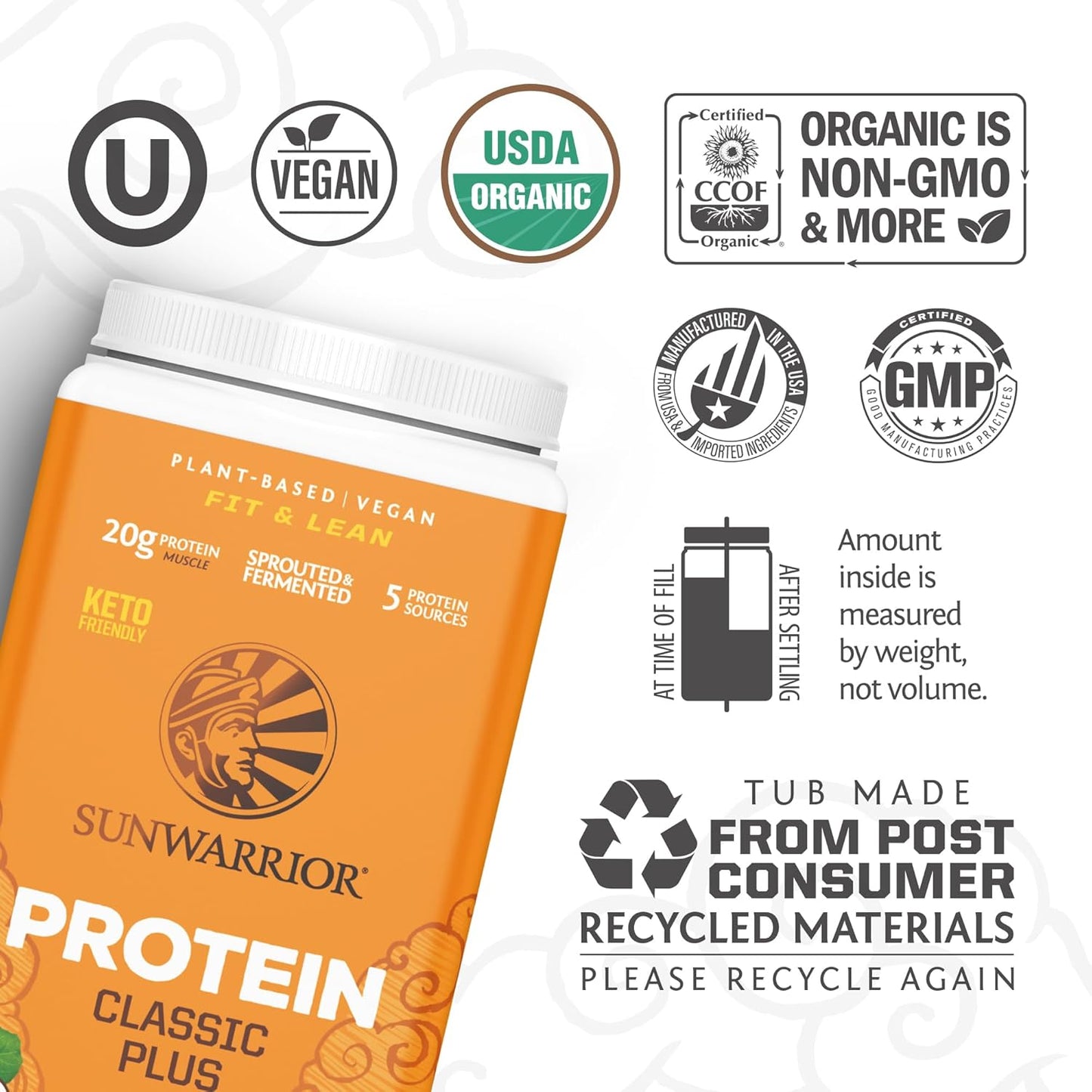 Vegan Protein Powder & Creatine Monohydrate Bundle | Unflavored, 30 Servings Each