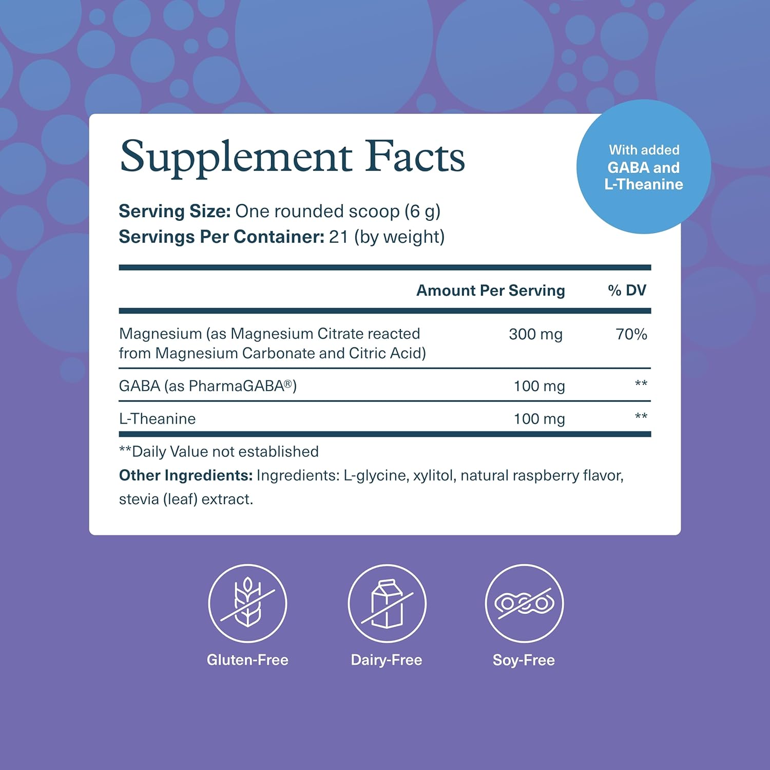 Vegan Relax Magnesium Powder with L-Theanine & GABA for Stress Relief - Supports Relaxation - Berry Flavor - 4.4 oz