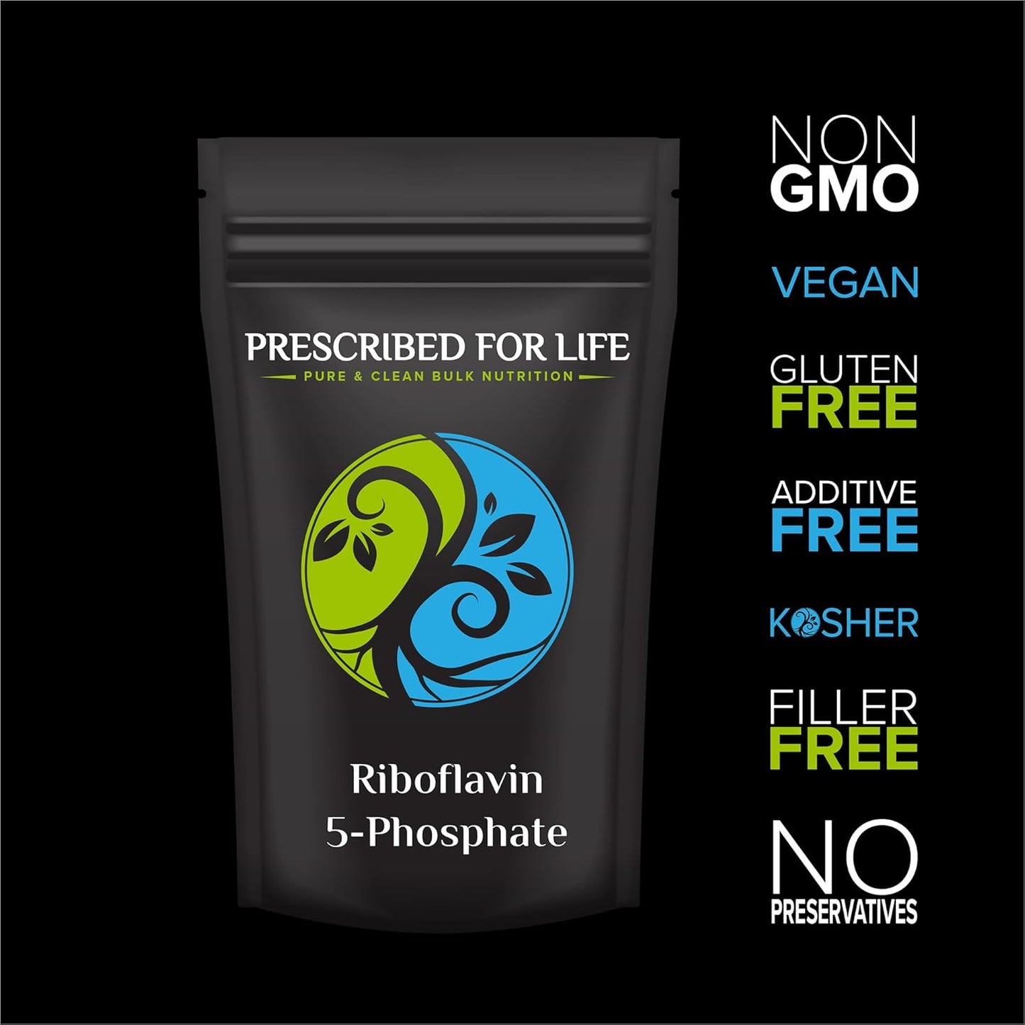 Vegan Riboflavin 5 Phosphate Powder - Non-GMO, Gluten-Free, Kosher - Natural Vitamin B2 Supplement for Hair, Skin, Nails - 10kg
