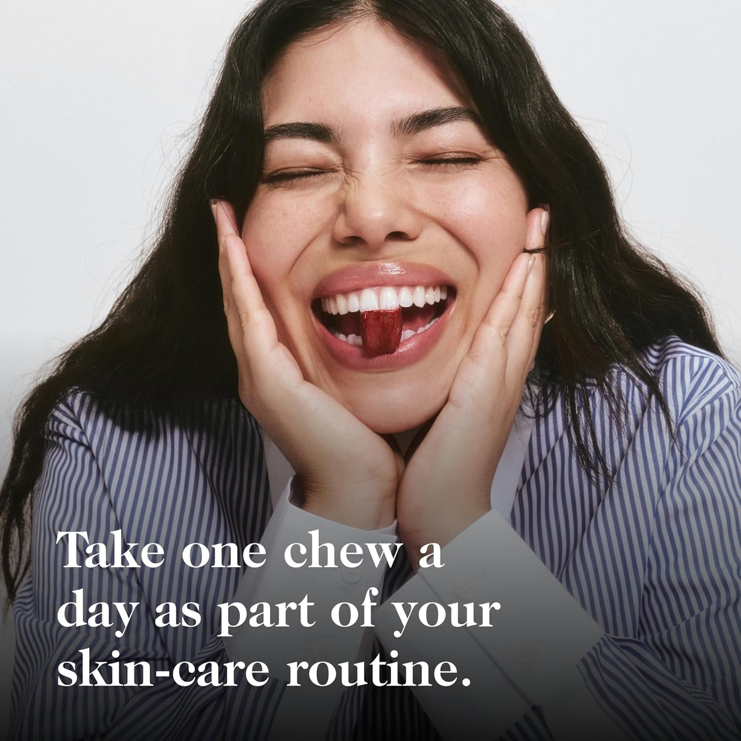 Vegan Skin-Enhancing Beauty Chews with Vitamin E & Niacin - Orange Nectarine Flavored Dietary Supplement for Glowing Skin - Pack of 30 Chews