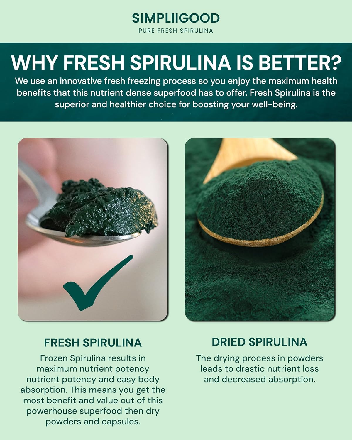 Vegan Spirulina Pods - High Protein, Vitamin-Rich Superfood Cubes for Smoothies - Gluten-Free Nutrient Powerhouse (1.120 kg)