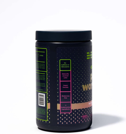 Vegan Stimulant-Free Pre-Workout Powder for Energy Boost | Gluten-Free Adaptogenic Drink - Watermelon Candy Flavor, 30 Servings