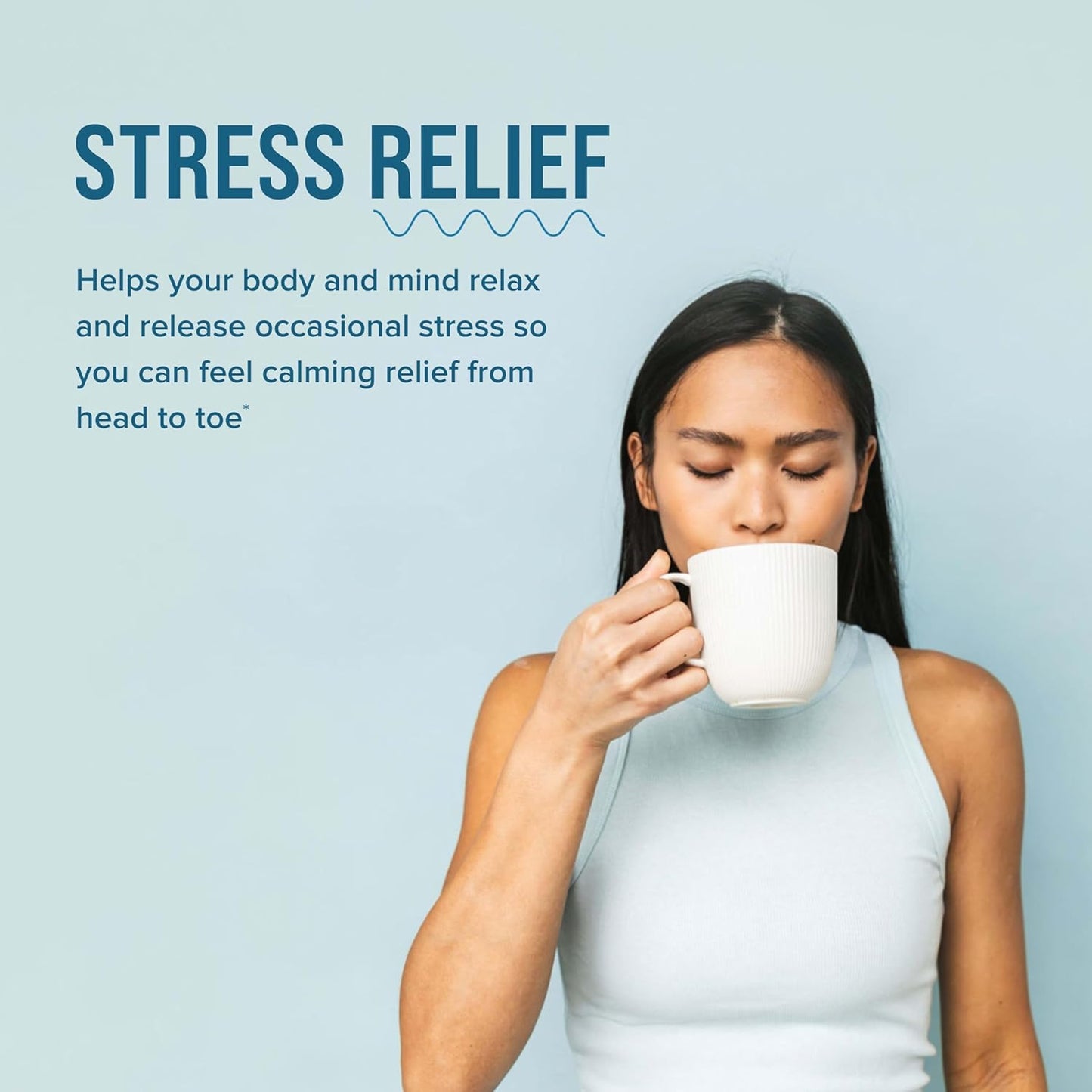 Vegan Stress Relief Supplement: Natural Vitality Calm Mind Powder with Magnesium Citrate + L-Theanine - 12 oz, Gluten Free