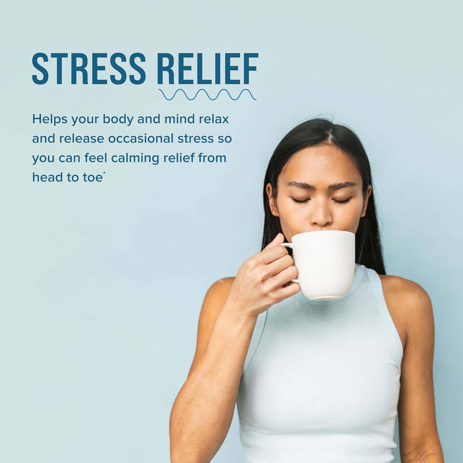 Vegan Stress Relief Supplement: Natural Vitality Calm Mind Powder with Magnesium Citrate + L-Theanine - 12 oz, Gluten Free