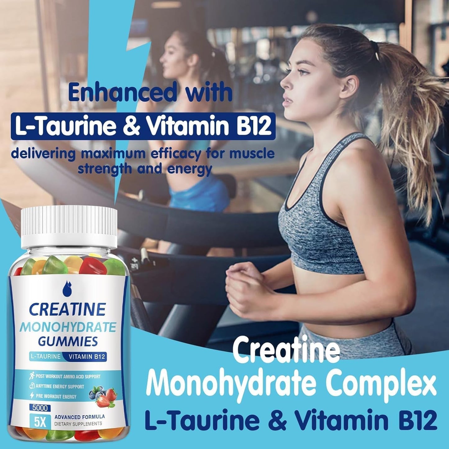 Vegan Sugar-Free MaxHemp Creatine Monohydrate Gummies for Enhanced Performance