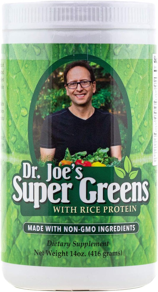 Vegan Superfood Powder with Rice Protein by Dr. Joe - Green and Nutrient-Rich Blend
