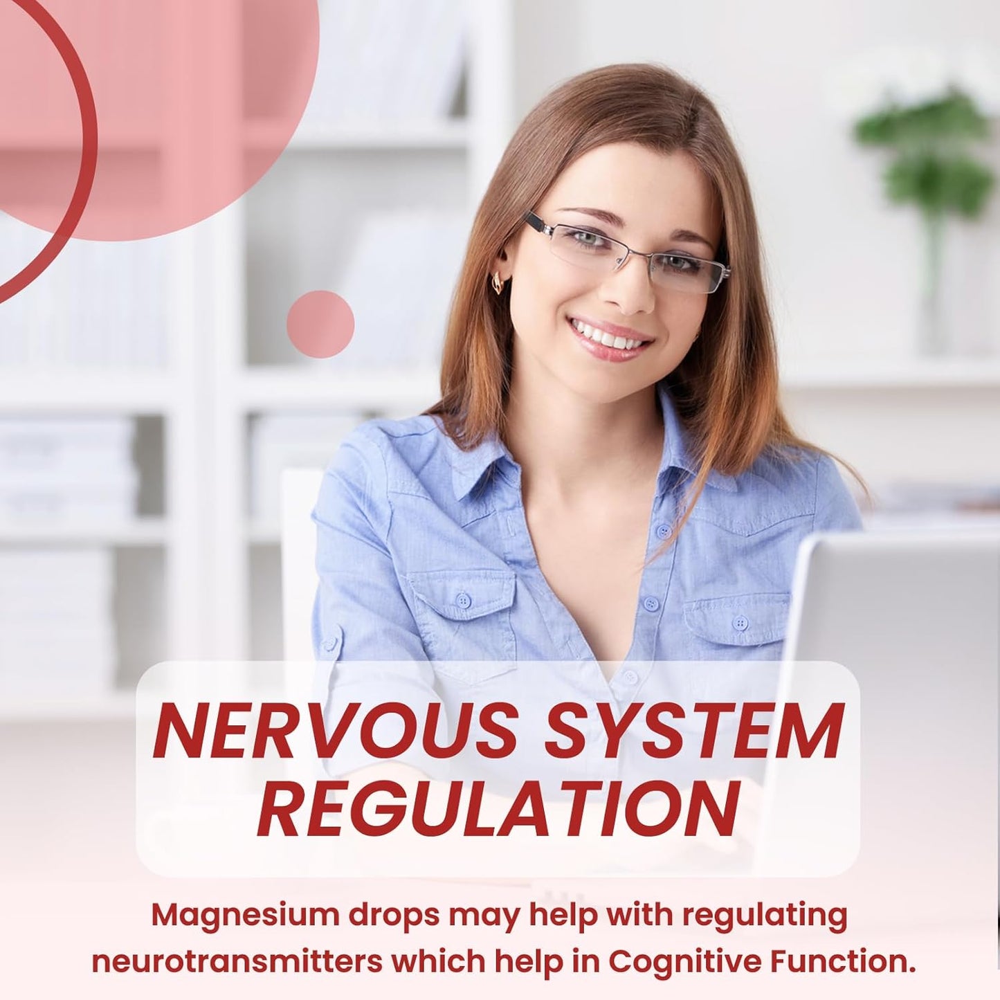 Vegan Triple Magnesium Complex Liquid Drops with Ashwagandha & CoQ10 - Berry Flavor, 200mg - Zinc, Vitamin B6, C, D - Glycinate, Threonate, Citrate Formula